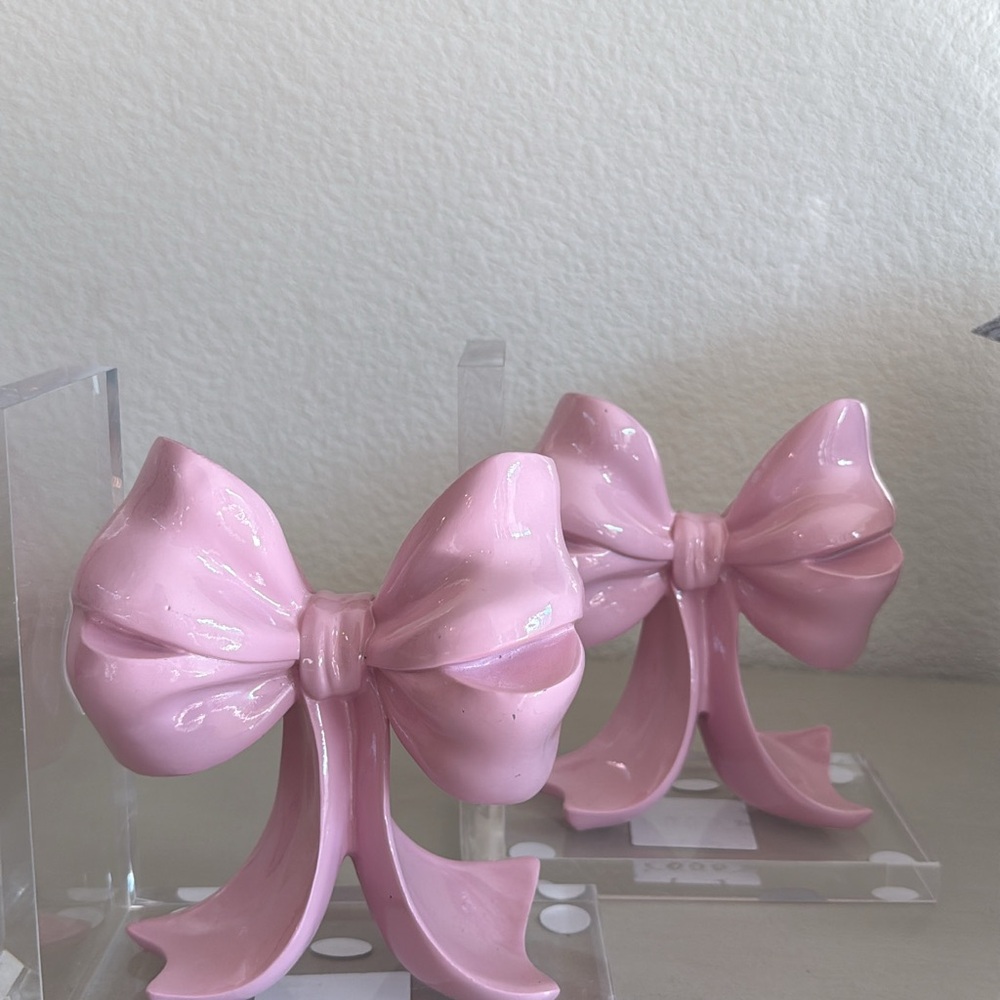 Pink Bow Coquette Book ends
